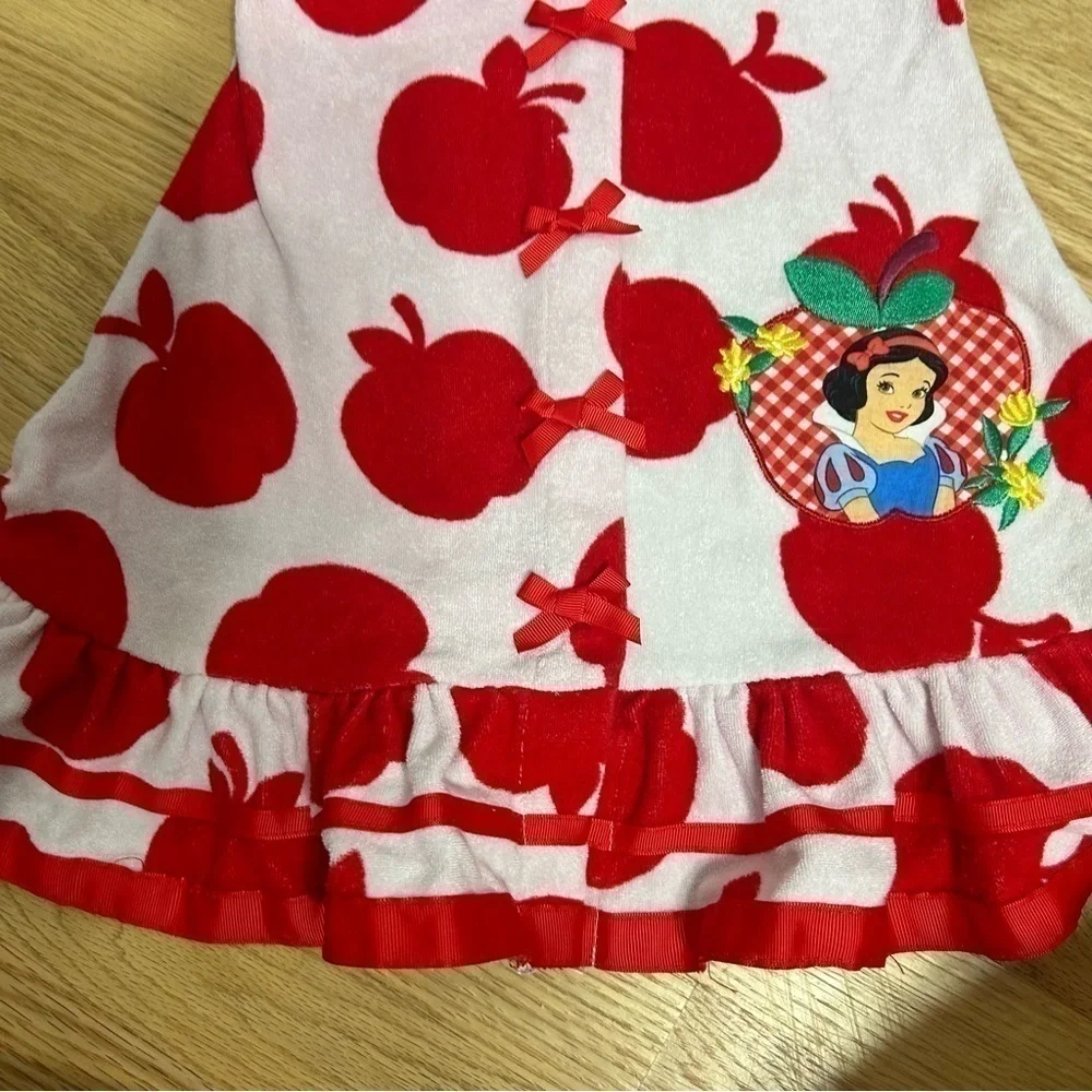 Disney Snow White Swim Cover Up Hooded Sz 4 Apples Terry Cloth Beach